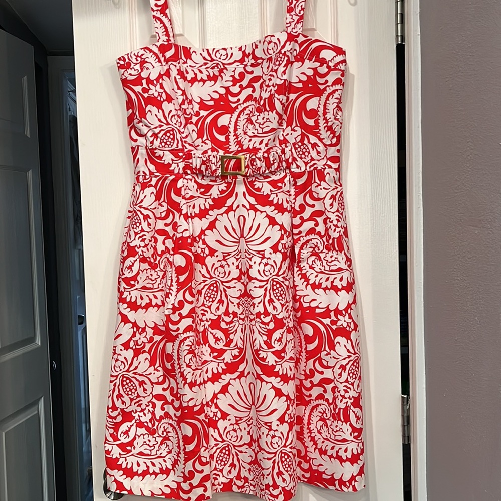 R&K Originals Red and White Dress. Has Adjustable Straps. Size 12. Worn Once
